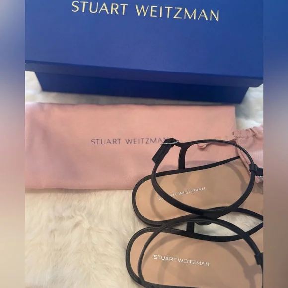 Stuart Weitzman Emmaline Leather Sandals With Pearls - Picture 8 of 10